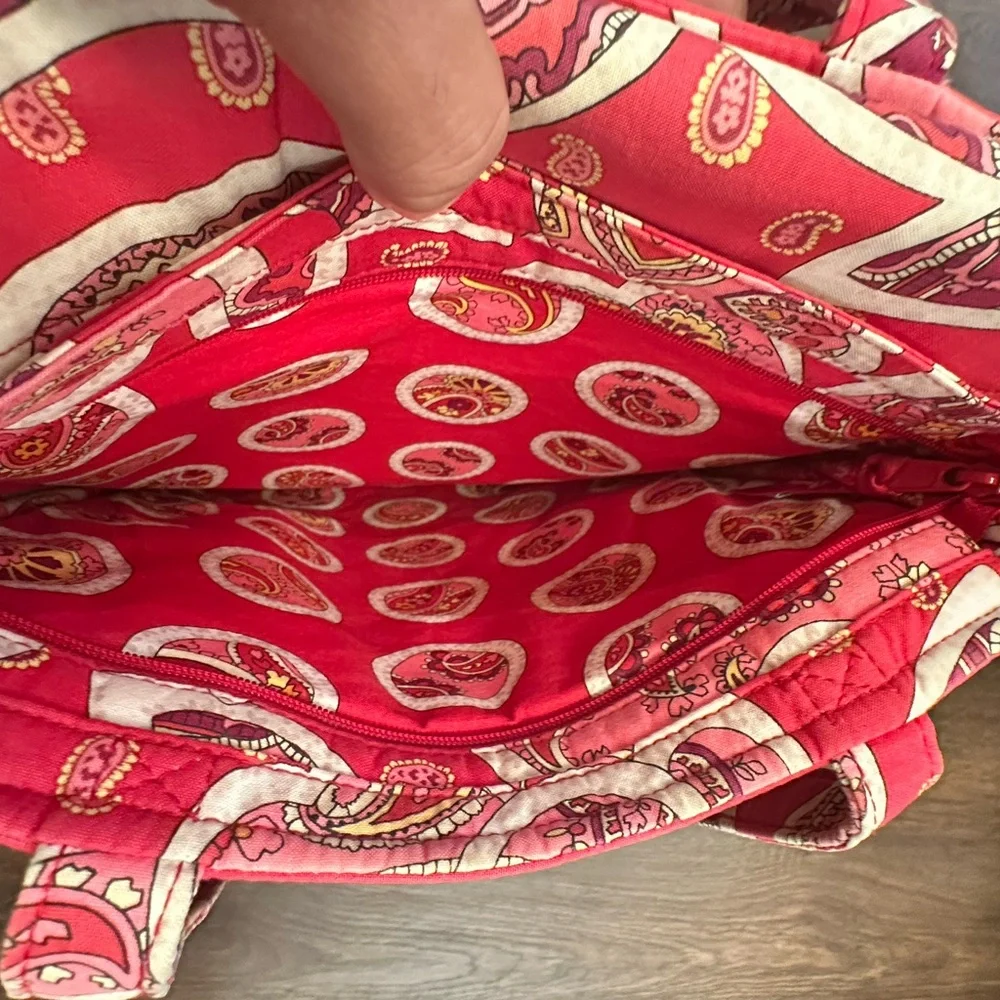 Vera Bradley Purse Laptop Travel Tote Rosy Posies Checkpoint Friendly Red Pink